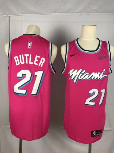 Nike Miami Heat 21 Hassan Whiteside Basketball Jersey Red Playoff Award Edition