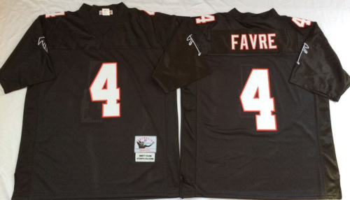 Atlanta Falcons 4 Brett Favre Football Jersey Black Retro