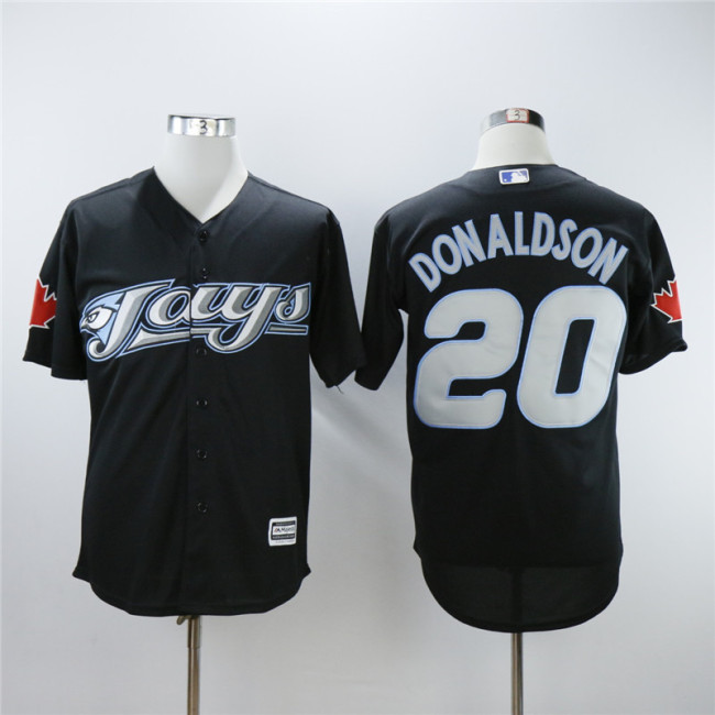 Toronto Blue Jays 20 Josh Donaldson Baseball Jersey Black 2008 back fan version