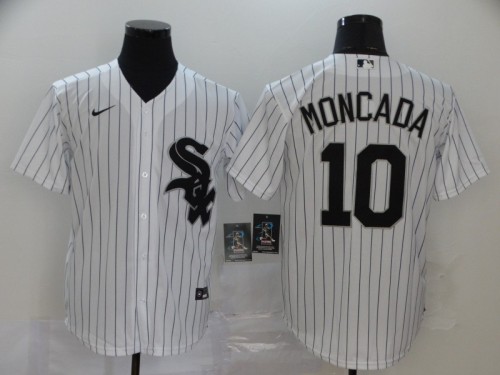 Nike Chicago White Sox 10 Yoan Moncada Baseball Jersey White Fan