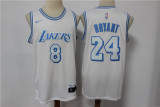 Nike Los Angeles Lakers 8 and 24 Kobe Bryant Basketball Jersey White city edition