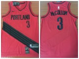 Nike Portland Trail Blaze 3 CJ McCollum Basketball Jersey Red Fan Edition