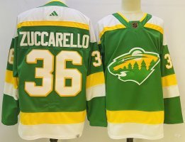 Adidas Minnesota Wild 36 Mats Zuccarello Hockey Jersey Green