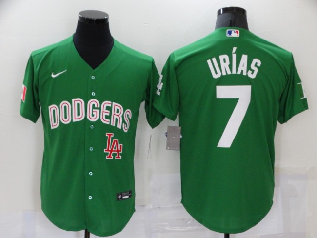 Nike Los Angeles Dodgers 7 Julio Urias Baseball Jersey Green