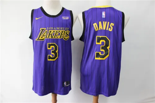 Nike Los Angeles Lakers 3 Anthony Davis Basketball Jersey Purple City Edition