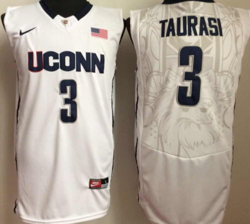 Uconn Huskies 3 Diana Taurasi College Basketball Jersey White