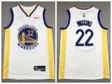 Nike Golden State Warrior 22 Andrew Wiggins Basketball Jersey White 75th anniversary