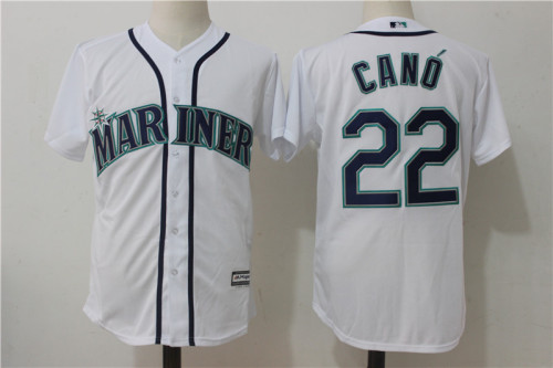 Seattle Mariners Robinson 22 Cano Baseball Jersey White Fan version