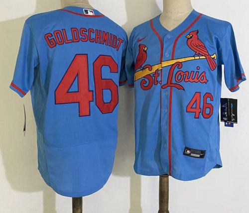 Nike St.Louis Cardinals 46 Paul Goldschmidt Baseball Jersey Blue Fan