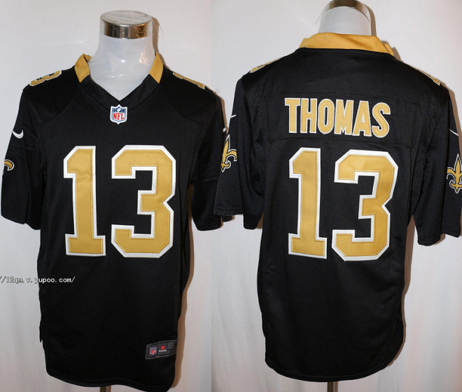 New Orleans Saints 13 Michael Thomas Football Jersey Black Fan edition