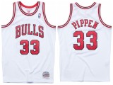 Chicago Bulls 33 Scottie Pippen Basketball Jersey White Retro