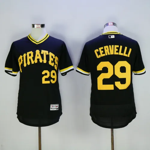 Pittsburgh Pirates 29 Francisco Cervelli Flexbase Baseball Jersey Black