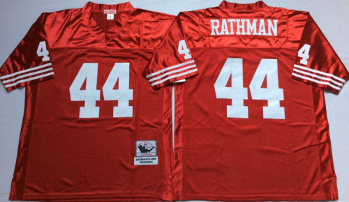 San Francisco 49ers 44 Tom Rathman Football Jersey Red Retro