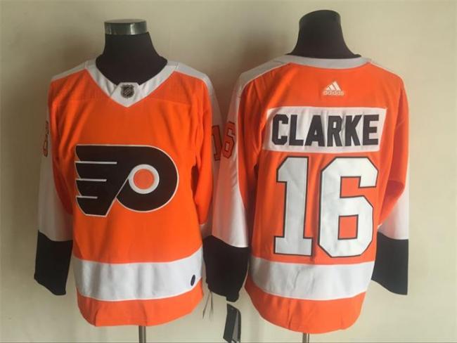 Adidas Classic Philadelphia Flyers 16 Bobby Clarke Ice Hockey Jersey Orange