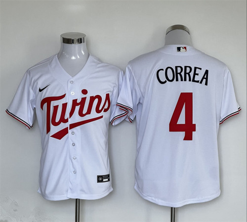NIke Minnesota Twins 4 Carlos Correa Baseball Jersey White