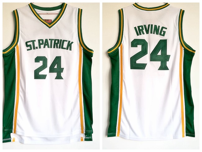 Carey Owen Kyrie Irving 24 high school Patrick White Embroidery Shirt