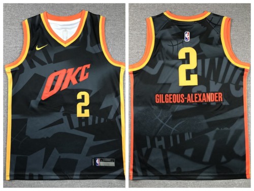 Youth Nike Oklahoma City Thunde 2 Shai Gilgeous-Alexander Basketball Jersey Black City Edition