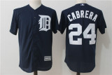 Detroit Tigers 24 Miguel Cabrera Baseball Jersey Navy Blue Fans