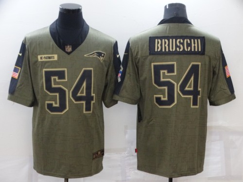 New England Patriots 54 Tedy Bruschi Football Jersey New salute