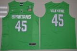 Michigan State Spartans 45 Denzel Valentine College Basketball Jersey Apple Green