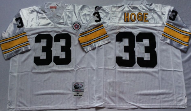 Pittsburgh Steelers 33 Merril Hoge Football Jersey White Retro