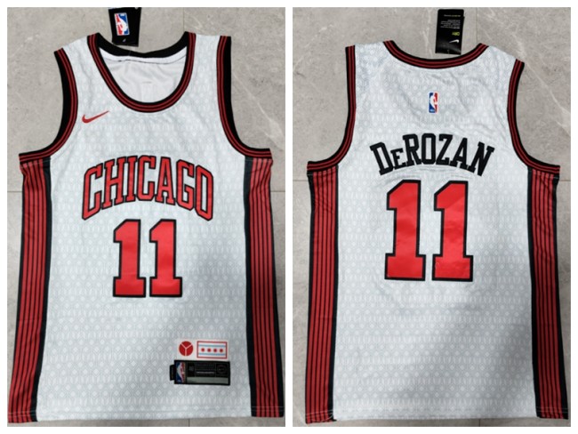 Nike Chicago Bulls 11 DeMar DeRozan Basketball Jersey White City Edition