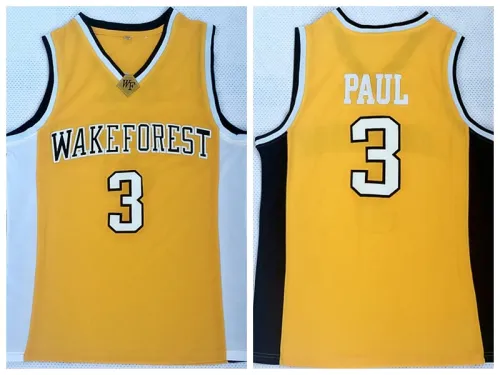 NCAA Chris Paul 3 yellow jersey at Wake Forest University