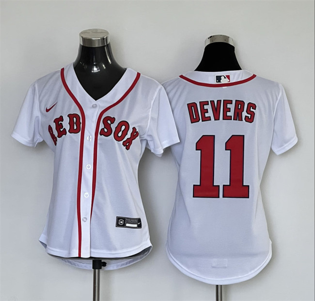 Women Nike Boston Red Sox 11 Rafael Devers Baseball Jersey White