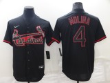 Nike St.Louis Cardinals 4 Yadier Molina Baseball Jersey Black