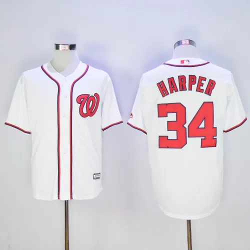 Washington Nationals 34 Bryce Harper Baseball Jersey White Fan version
