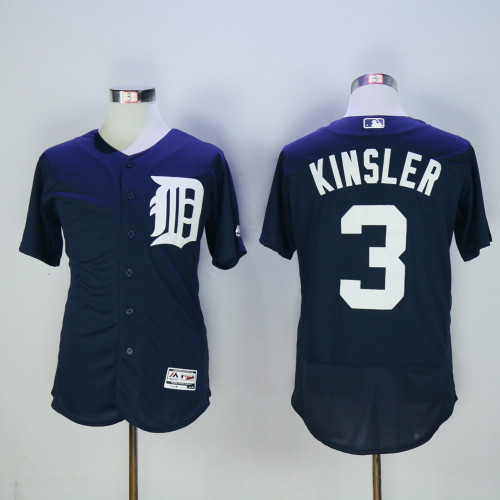 Detroit Tigers 3 Ian Kinsler Flexbase Baseball Jersey Navy Blue