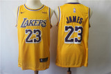 Nike Circular collar Los Angeles Lakers 23 LeBron James Basketball Jersey Yellow Fan