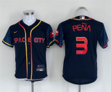 Youth Nike Houston Astros 3 Jeremy Pena Baseball Jersey Navy BLue