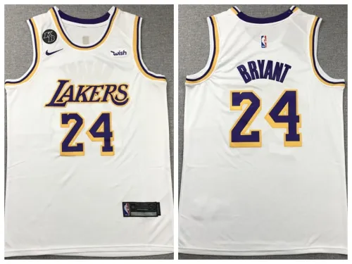 Nike Los Angeles Lakers 24 Kobe Bryant Basketball Jersey White Commemorative Edition