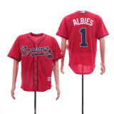 Atlanta Braves 1 Ozzie Albies Baseball Jersey Red Fans