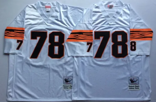 Cincinnati Bengals 78 Anthony Munoz Football Jersey White Retro