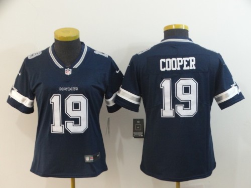 Women Dallas Cowboys 19 Amari Cooper Football Jersey Legend Navy Blue