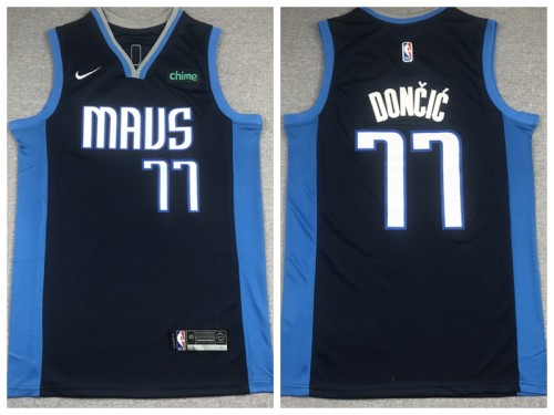 NIke Dallas Mavericks 77 Luka Doncic Basketball Jersey Navy Blue