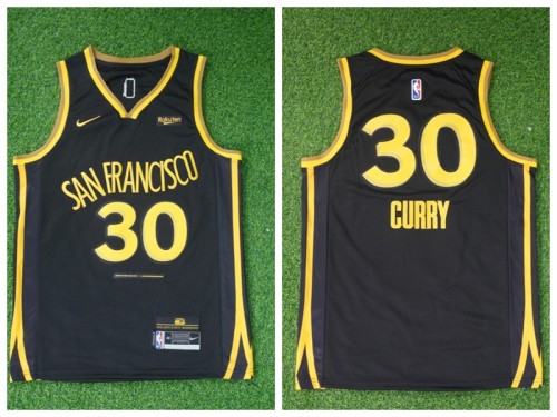 Nike Golden State Warrior 30 Stephen Curry Basketball Jersey Black City Edition