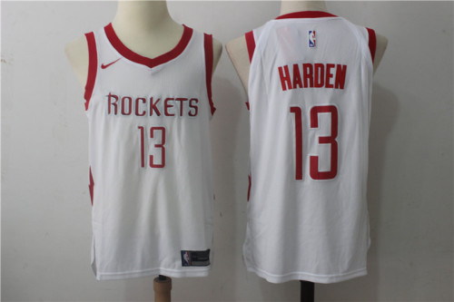 Nike Houston Rockets 13 James Harden Basketball Jersey White Player Edition