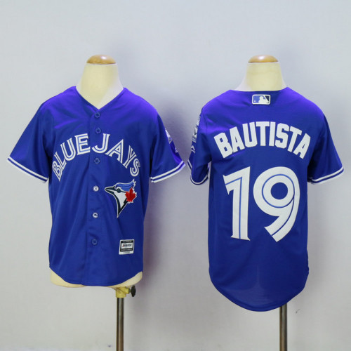 Youth Toronto Blue Jays 19 Jose Bautista Baseball Jersey Blue