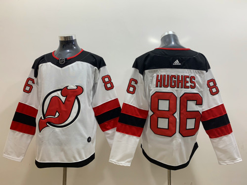 Adidas Classic New Jersey Devils 86 Jack Hughes Ice Hockey Jersey White