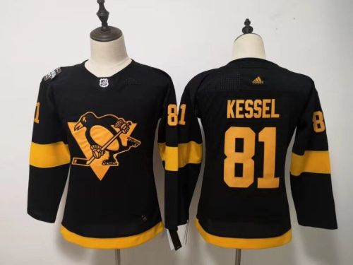 Women Adidas Classic Pittsburgh Penguins Venue version 81 Mary Hessel Ice Hockey Jersey Black