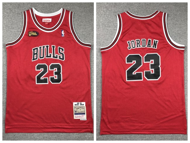 Youth Chicago Bulls 23 Michael Jordan Basketball Jersey 98 finals Red Retro