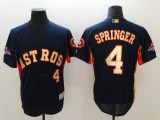 Houston Astros 4 George Springer  FlexBase Baseball Jersey Navy Blue