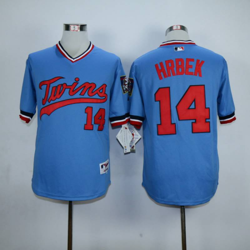 Minnesota Twins 14 Kent Hrbek Baseball Jersey Blue Retro