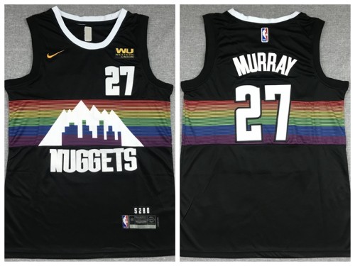 Nike Denver Nuggets 27 Jamal Murray Basketball Jersey Navy Blue City version