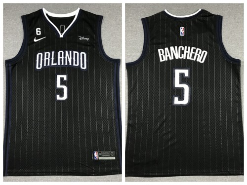 NIke Orlando Magic 5 Paolo Banchero Basketball Jersey Black City Edition