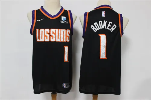 Nike Feinikesi suns 1 Devin Booker Basketball Jersey Black Fans Edition