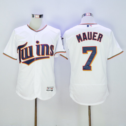 Minnesota Twins 7 Joe Mauer Flexbase Baseball Jersey White